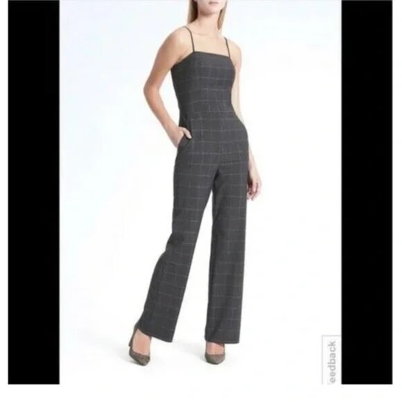 Banana Republic Windowpane Wide Leg Jumpsuit - Picture 2 of 12